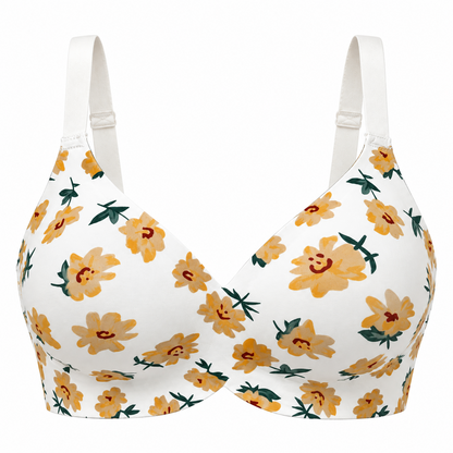 Women's Floral Seamless Jelly Wireless Push-Up Bra