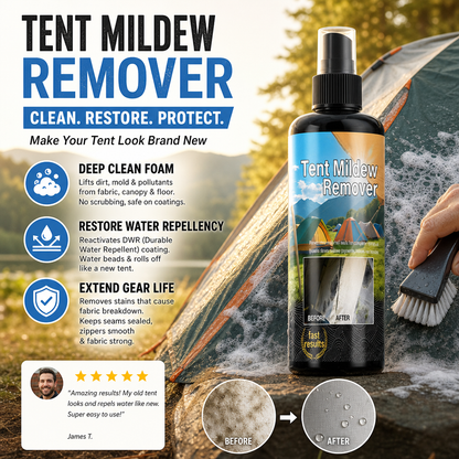 ✨Limited-time free cleaning cloths Outdoor Mold & Mildew Stain Remover for Tents Awnings & Waterproof Fabrics