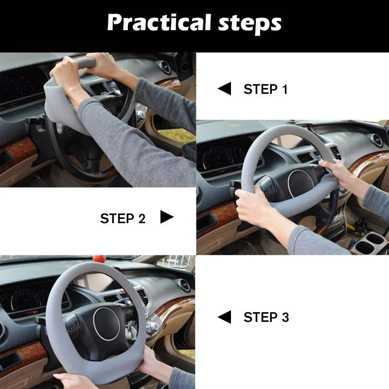 🎉 2026 Sale — Over 19,000 Sold! 🚗🖐️ Tired of sticky, worn steering wheels? This silicone cover adds a soft, textured grip, protects your wheel, and installs without tools — in seconds. 🏠