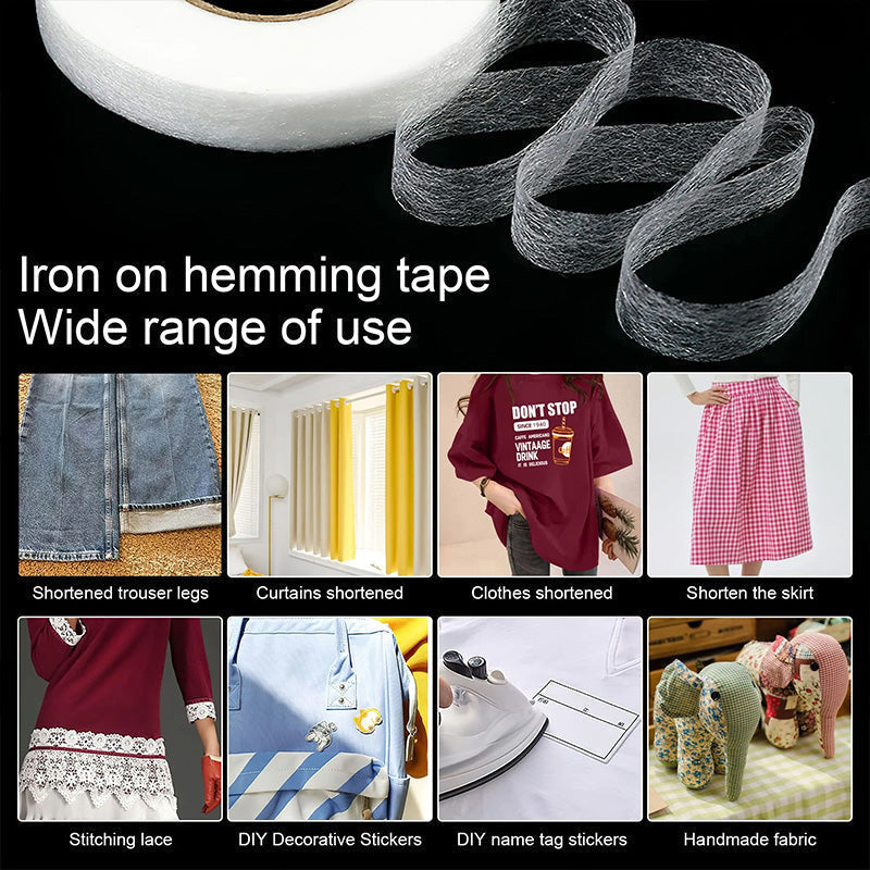 🍃Iron-On Double-Sided Fabric Tape for Sewing & DIY