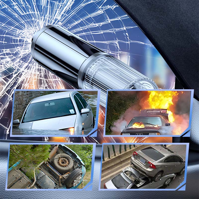 2-in-1 Car Escape Tool, Emergency Window Breaker & Seat Belt Cutter