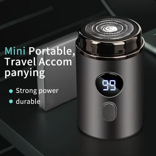 Powerful Mini Electric Shaver with Digital Display for Travel and Daily Use
