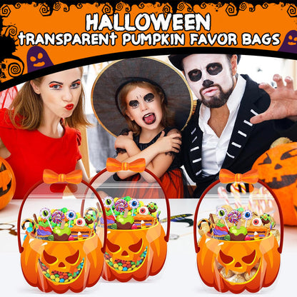 👻Halloween Bestsellers-50%off🎃Halloween Transparent Pumpkin Favor Bags✨Perfect for Party, Trick-or-Treat, Classroom Gifts