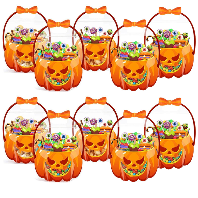👻Halloween Bestsellers-50%off🎃Halloween Transparent Pumpkin Favor Bags✨Perfect for Party, Trick-or-Treat, Classroom Gifts