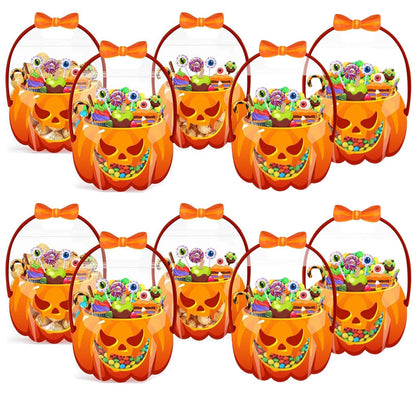 👻Halloween Bestsellers-50%off🎃Halloween Transparent Pumpkin Favor Bags✨Perfect for Party, Trick-or-Treat, Classroom Gifts