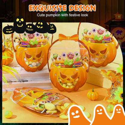 👻Halloween Bestsellers-50%off🎃Halloween Transparent Pumpkin Favor Bags✨Perfect for Party, Trick-or-Treat, Classroom Gifts