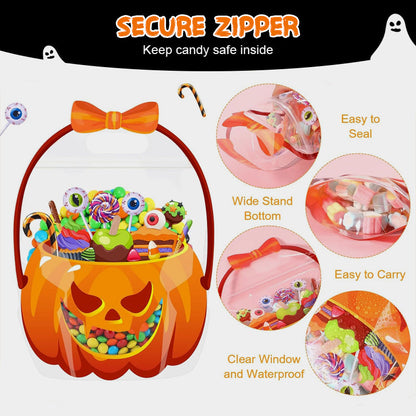 👻Halloween Bestsellers-50%off🎃Halloween Transparent Pumpkin Favor Bags✨Perfect for Party, Trick-or-Treat, Classroom Gifts