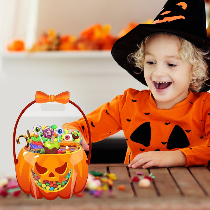 👻Halloween Bestsellers-50%off🎃Halloween Transparent Pumpkin Favor Bags✨Perfect for Party, Trick-or-Treat, Classroom Gifts