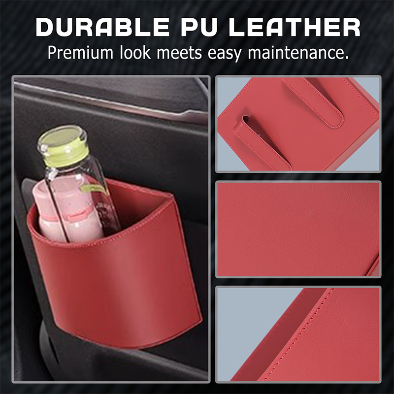 ⏳LIMITED-TIME OFFER! ⏰Organize Your Car Instantly! No-Slip Clip-On Leather Cup Holder