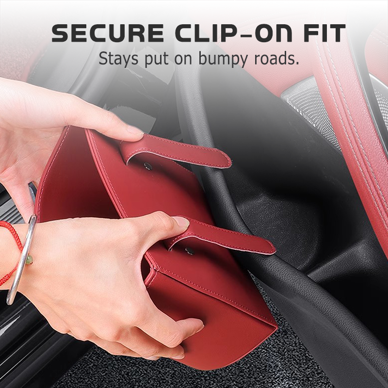 ⏳LIMITED-TIME OFFER! ⏰Organize Your Car Instantly! No-Slip Clip-On Leather Cup Holder