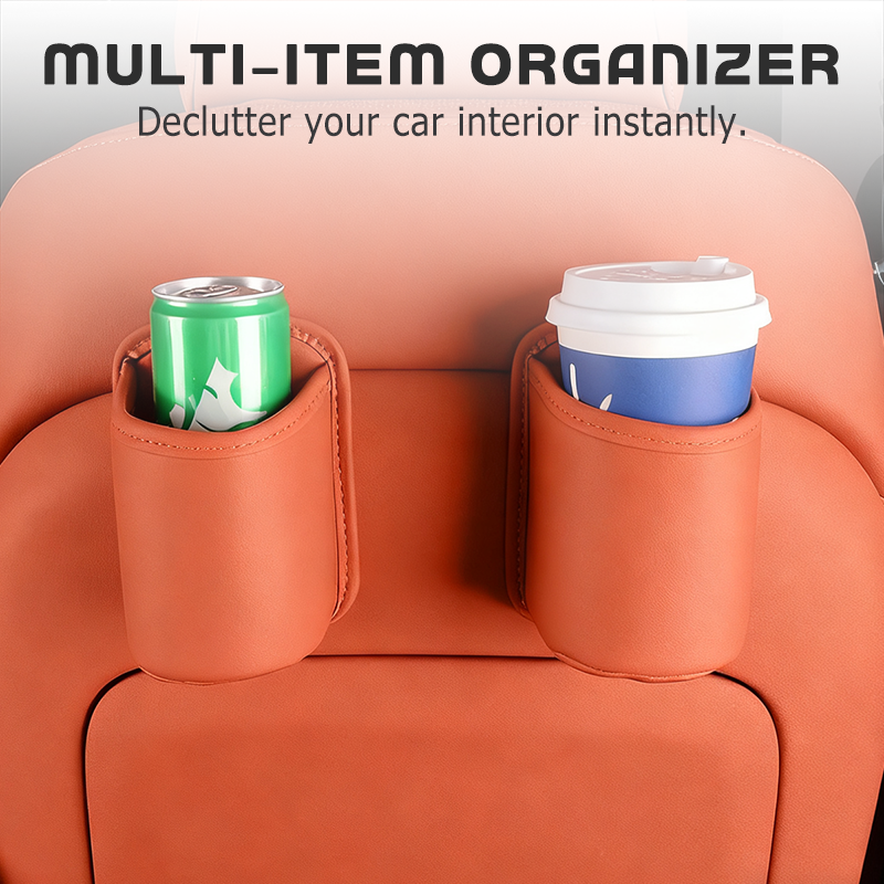 ⏳LIMITED-TIME OFFER! ⏰Organize Your Car Instantly! No-Slip Clip-On Leather Cup Holder