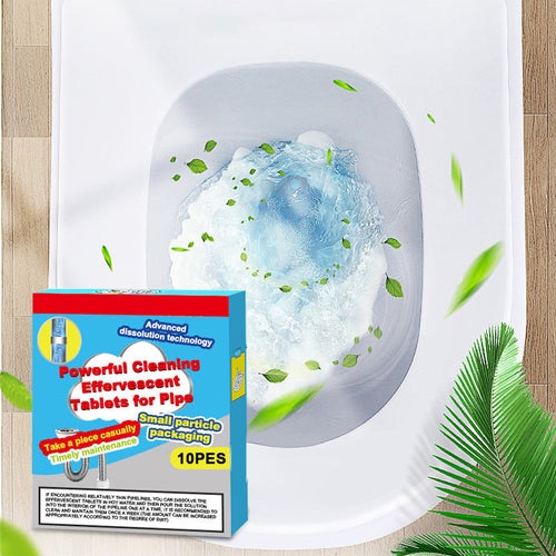 Powerful Cleaning Effervescent Tablets for Pipe 12PCS-  Fast Dissolve Hair Grease Clogs, Deodorizing Antibacterial Pipe Cleaner for Sink Toilet Floor Drain