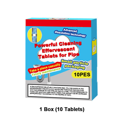 Powerful Cleaning Effervescent Tablets for Pipe 12PCS-  Fast Dissolve Hair Grease Clogs, Deodorizing Antibacterial Pipe Cleaner for Sink Toilet Floor Drain