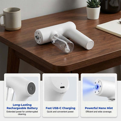 📢📢57% OFF !! ⏰ Cordless Nano Atomizer – Touchless Disinfecting, Blue Light – For Home, Office & Car 🏠