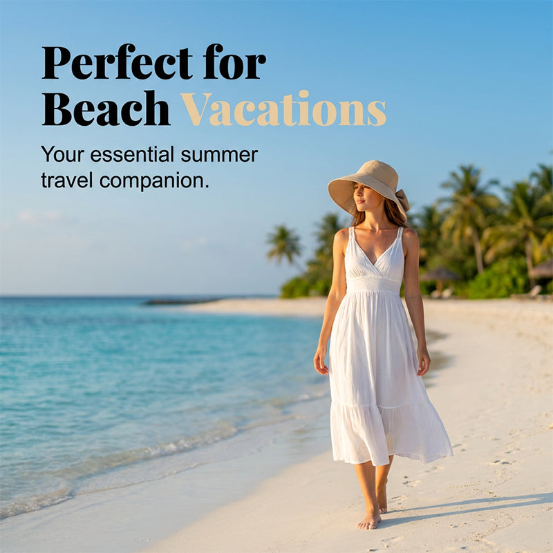 👒 LIMITED-TIME 50% OFF! ✨ Women's Bowknot Wide Brim Sun Hat – Foldable, 360° Protection 🎀