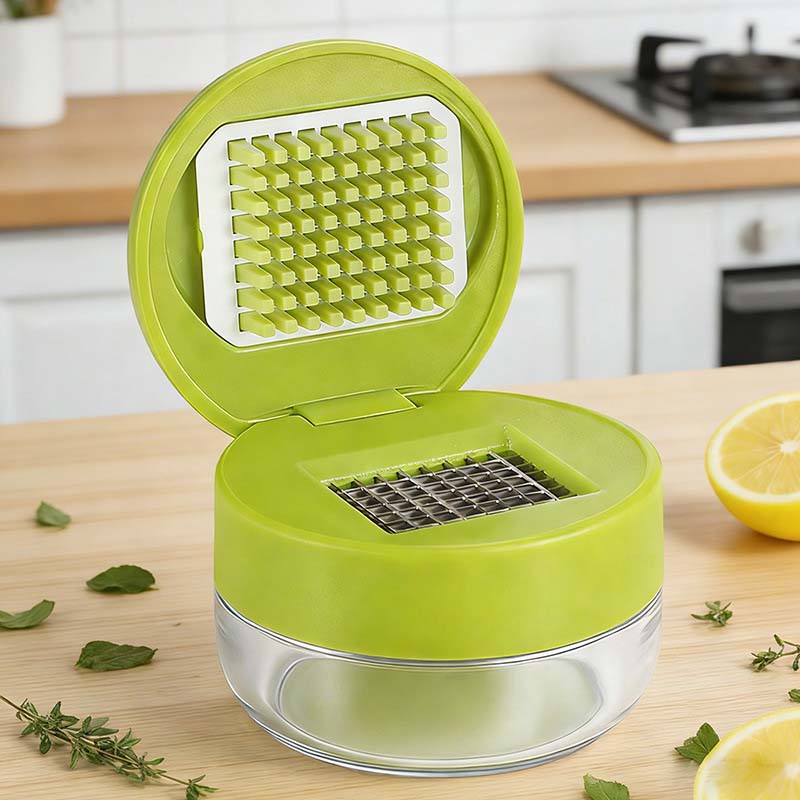 One-Press Garlic Chopper with Storage Container