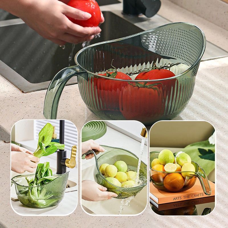 2-in-1 Rice Washing & Straining Bowl with Handle