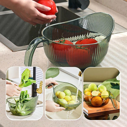 2-in-1 Rice Washing & Straining Bowl with Handle
