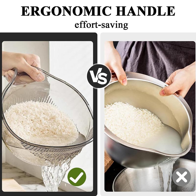2-in-1 Rice Washing & Straining Bowl with Handle