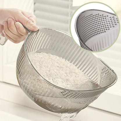 2-in-1 Rice Washing & Straining Bowl with Handle