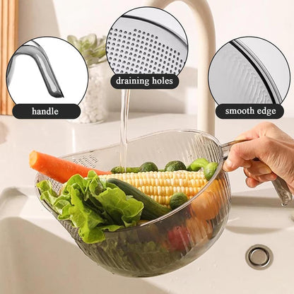 2-in-1 Rice Washing & Straining Bowl with Handle