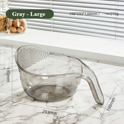 2-in-1 Rice Washing & Straining Bowl with Handle