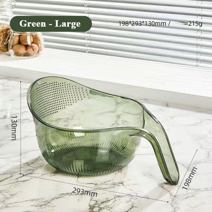 2-in-1 Rice Washing & Straining Bowl with Handle