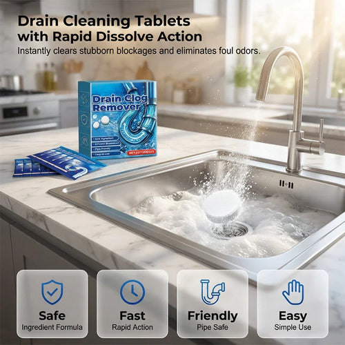 Effervescent Drain Clog Remover Tablets 🔥BUY 1 GET 1 FREE (30 TABLETS)🔥