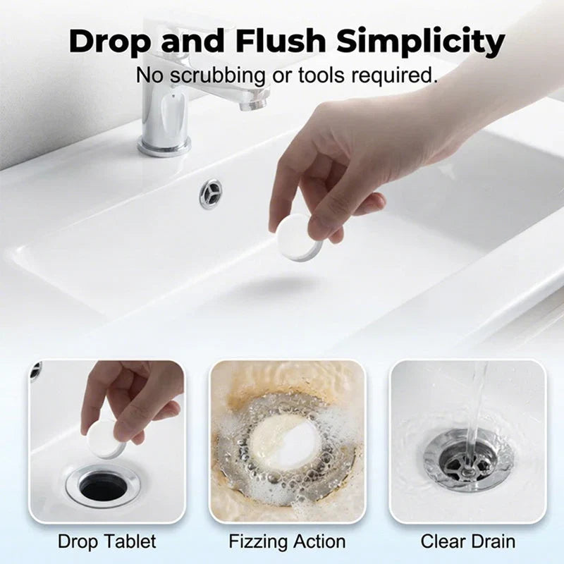 Effervescent Drain Clog Remover Tablets 🔥BUY 1 GET 1 FREE (30 TABLETS)🔥