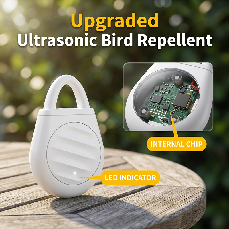 🔥Limited time offer Buy 2 get 3 free！🐦No more trouble from birds, beasts and locusts！Portable Ultrasonic Bird Repellent Keychain