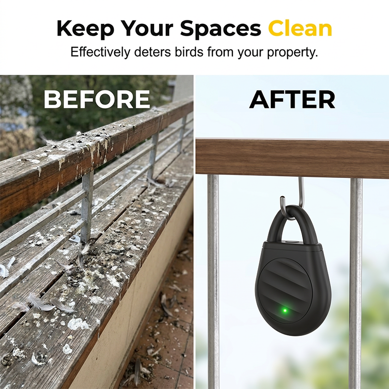 🔥Limited time offer Buy 2 get 3 free！🐦No more trouble from birds, beasts and locusts！Portable Ultrasonic Bird Repellent Keychain