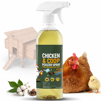 🔥 Buy 2 Get 1 FREE🐔Botanical Poultry Coop Cleaner Spray | 🌿Lemongrass & Peppermint, Repels Flies & Mites, Safe for Birds & Housing