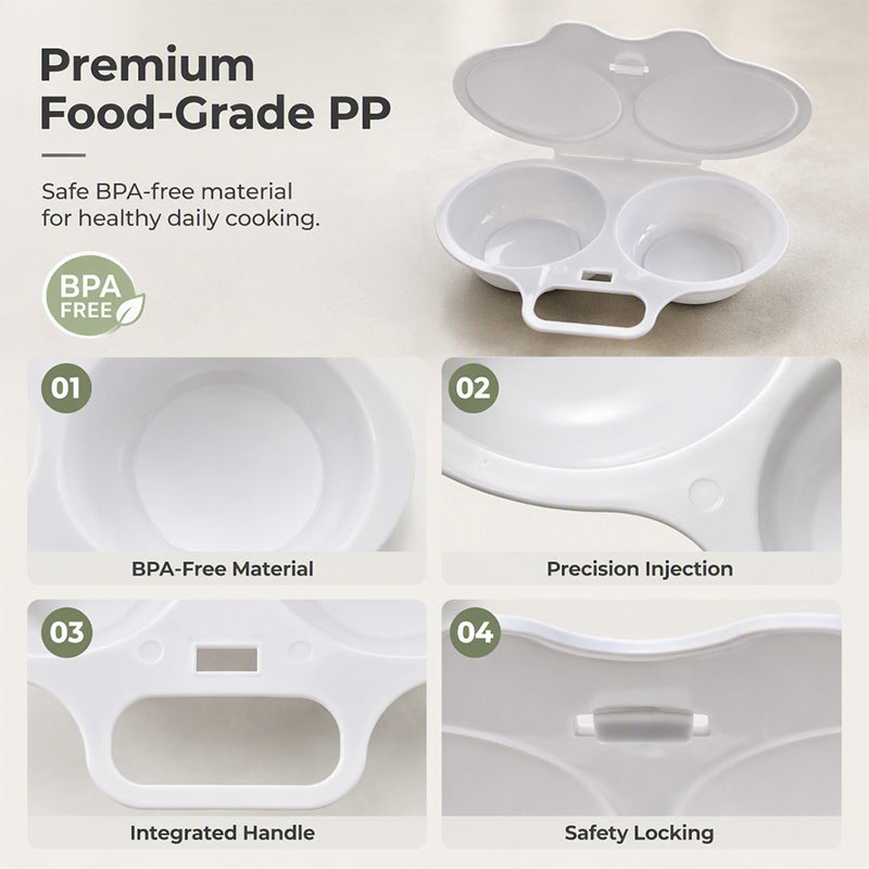 Microwave Egg Cooker with Lid and Handle