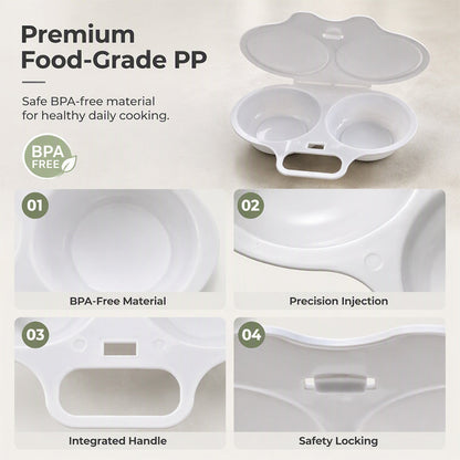 Microwave Egg Cooker with Lid and Handle