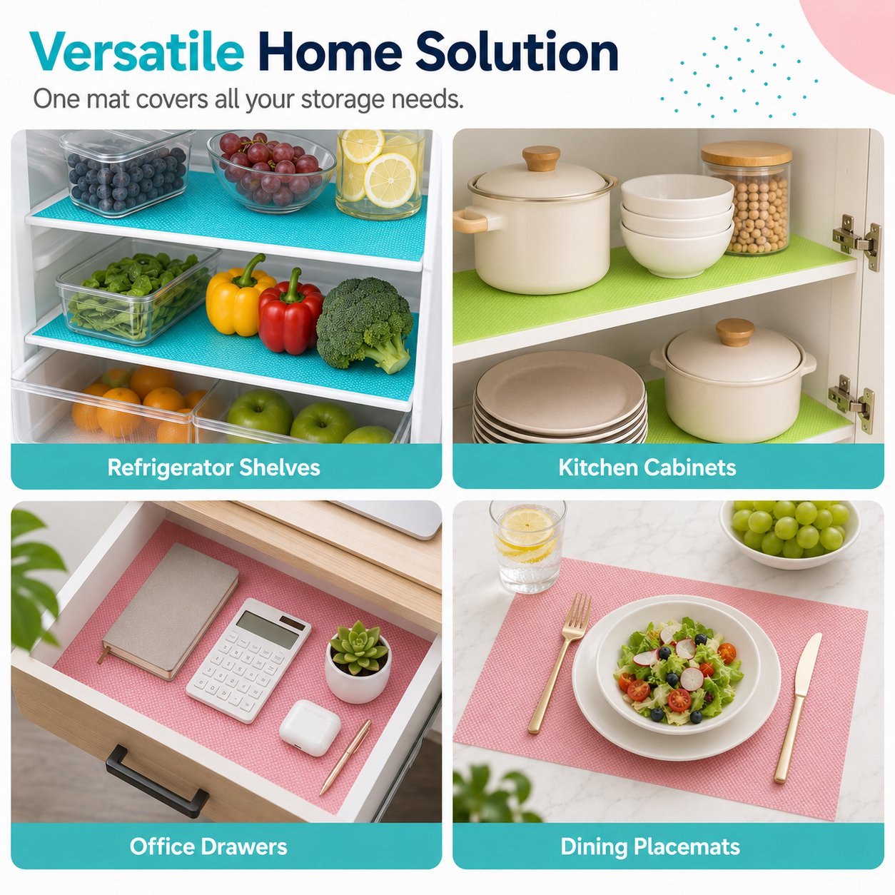Waterproof Non Slip Refrigerator Shelf Liners