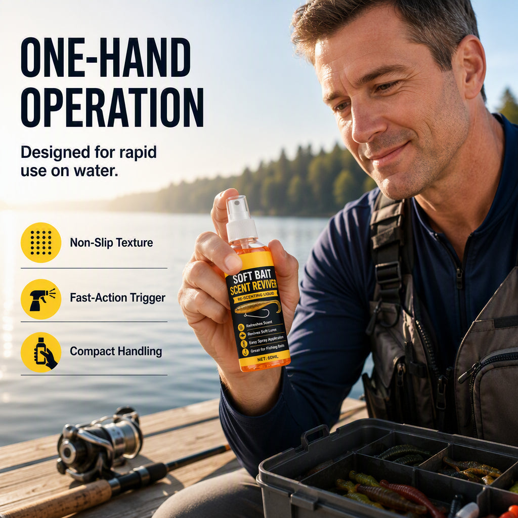 🎣 Give Your Soft Bait an Extra Edge ✨ Easy-Spray Scent Booster for Fishing Trips & Outdoor Angling
