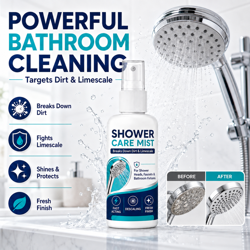 Fast-Acting Limescale Remover Spray for Showerheads and Faucets