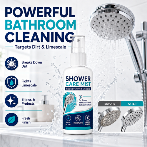 Fast-Acting Limescale Remover Spray for Showerheads and Faucets