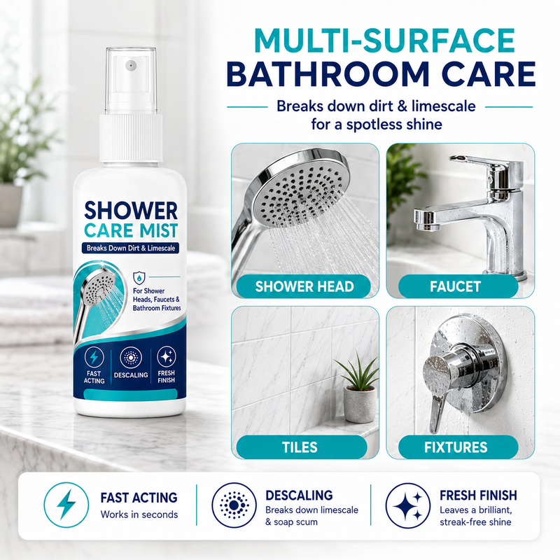 Fast-Acting Limescale Remover Spray for Showerheads and Faucets