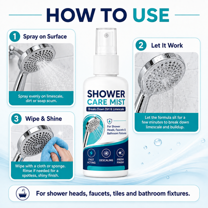 Fast-Acting Limescale Remover Spray for Showerheads and Faucets