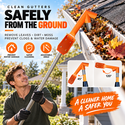 🍂 Ground-Level Gutter Cleaning Tool | Adjustable