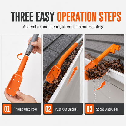 🍂 Ground-Level Gutter Cleaning Tool | Adjustable