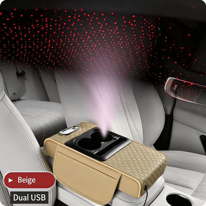 ⏳🔥LIMITED-TIME 50% OFF! ⏰Multifunctional Car Armrest Cushion with Starlight Projector