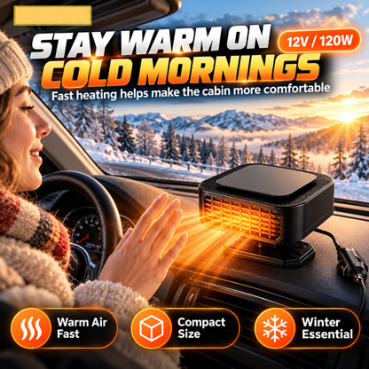 Portable Car Heater Defroster with 360-Degree Rotating Base