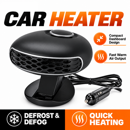 Portable Car Heater Defroster with 360-Degree Rotating Base