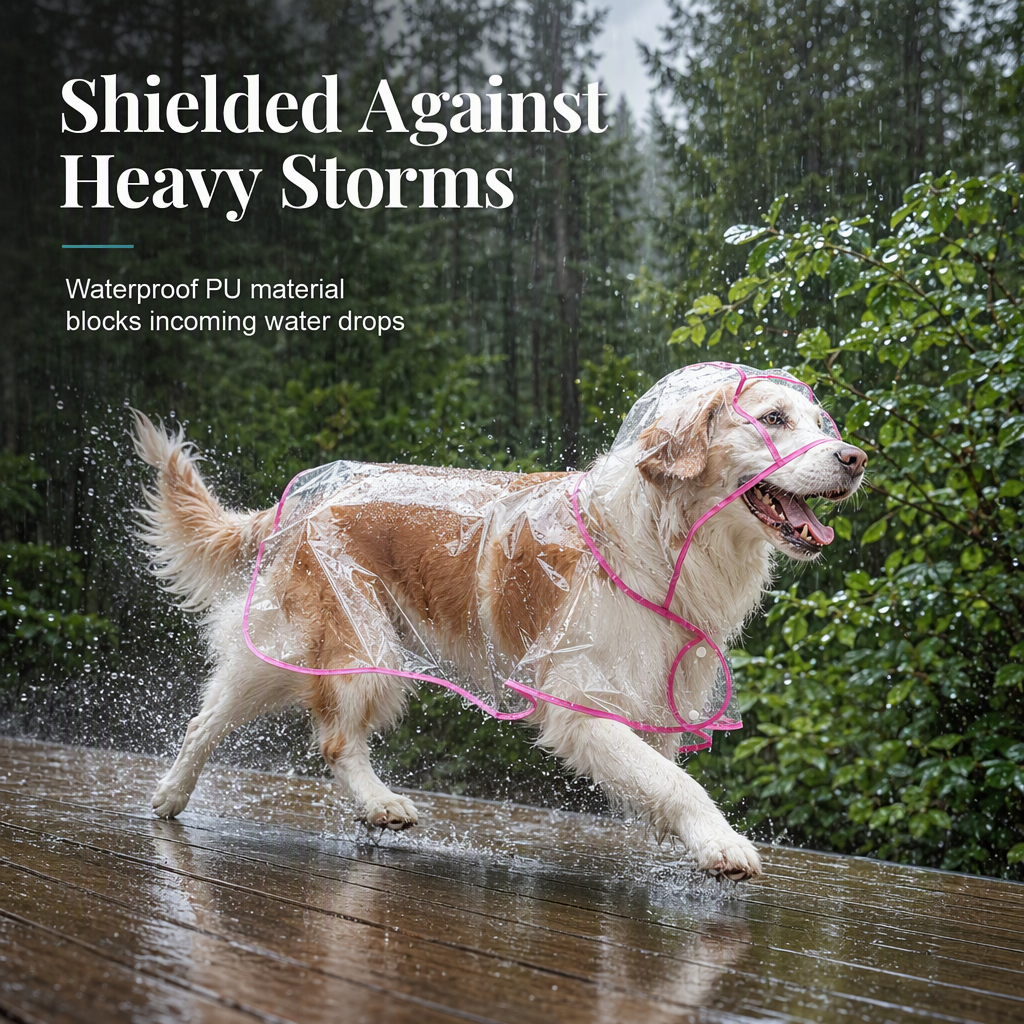 📢New Arrivals 50% OFF🐕 Transparent Waterproof Dog Raincoat – Keep Your Pup Dry & Visible on Rainy Walks 🌧️