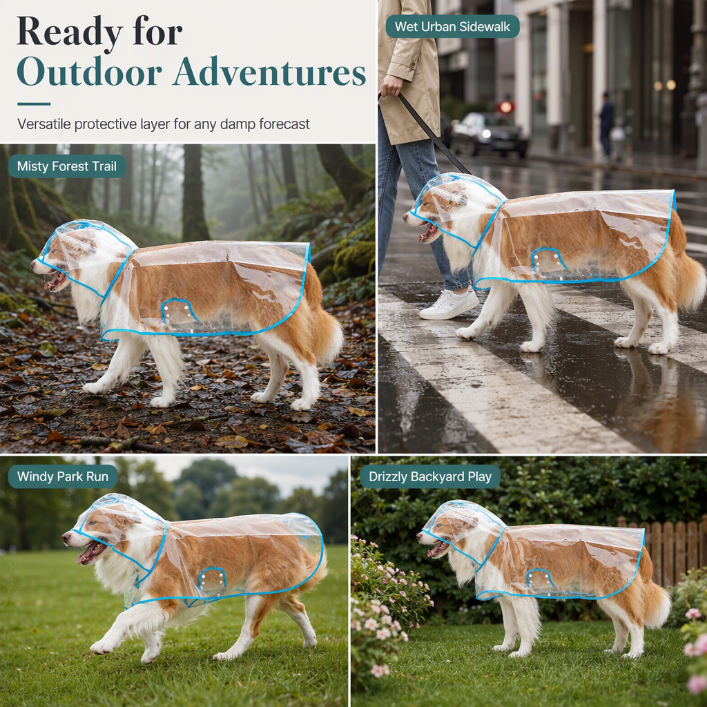 📢New Arrivals 50% OFF🐕 Transparent Waterproof Dog Raincoat – Keep Your Pup Dry & Visible on Rainy Walks 🌧️