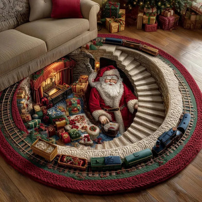 3D Christmas Illusion Round Rug – 80 cm – product image 2