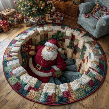 3D Christmas Illusion Round Rug – 80 cm – product image 4