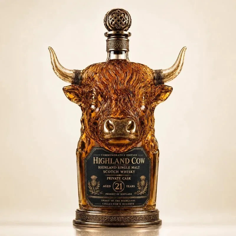 Highland Cow Whiskey Bottle Decanter – product image 1
